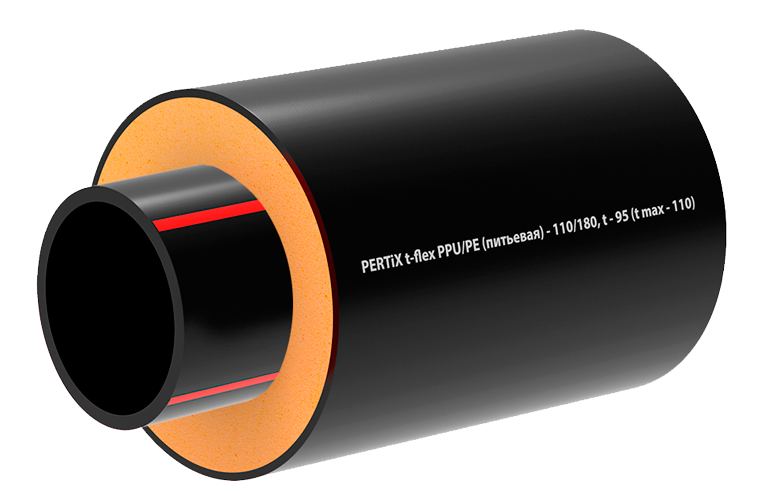 Труба PERTiX PPU (увеличенный слой ППУ изоляции)
