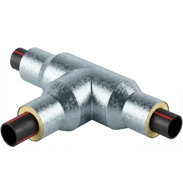 Тройник теплоизолированный PERTiX (PE-RT тип II) ППУ-ОЦ+ d 110 мм, SDR 7,4