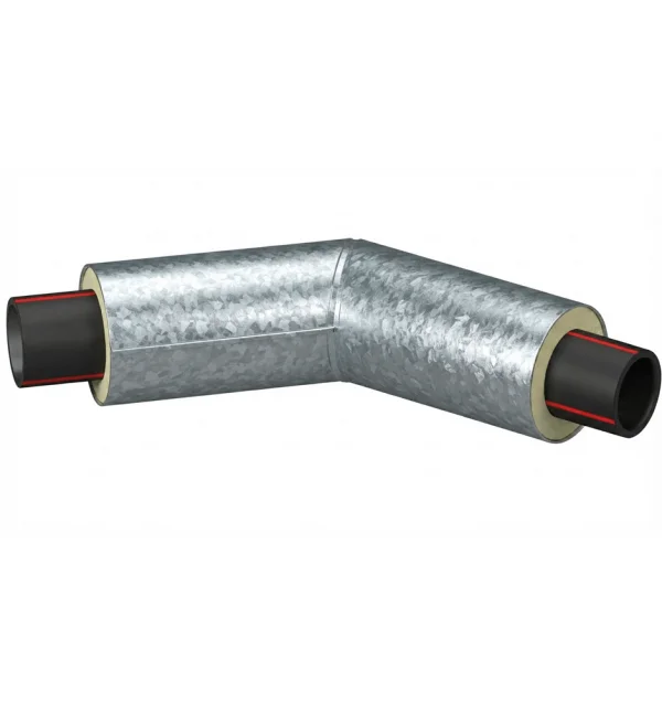 Отвод теплоизолированный 45° PERTiX (PE-RT тип II) ППУ-ОЦ d 110 мм, SDR 7,4