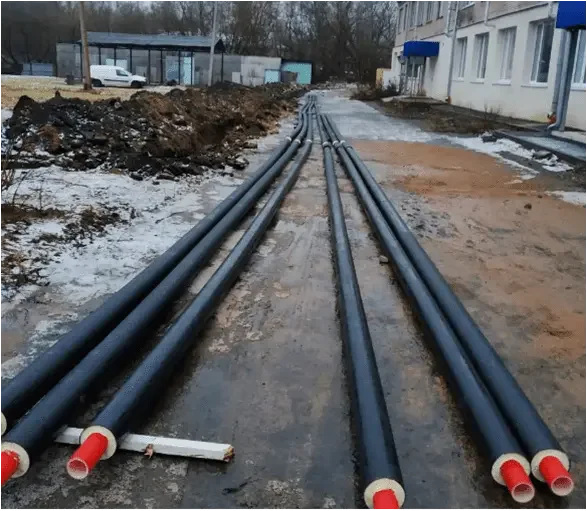 Прокладка труб PE-RT на объекте ГАЗПРОМТЕПЛОЭНЕРГО в г. Пушкино