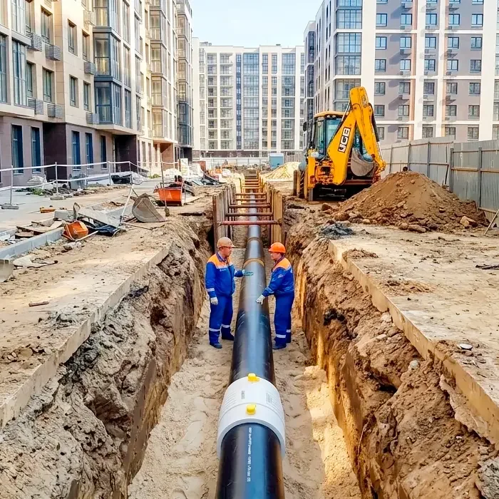 Наружные сети отопления и ГВС для ЖК — замена сшитого полиэтилена на PE-RT в ППУ