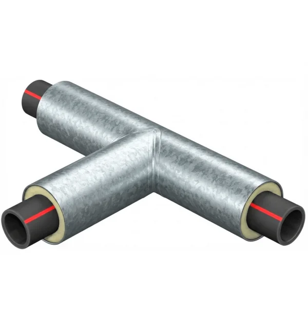 Тройник теплоизолированный PERTiX (PE-RT тип II) ППУ-ОЦ d 110 мм, SDR 7,4
