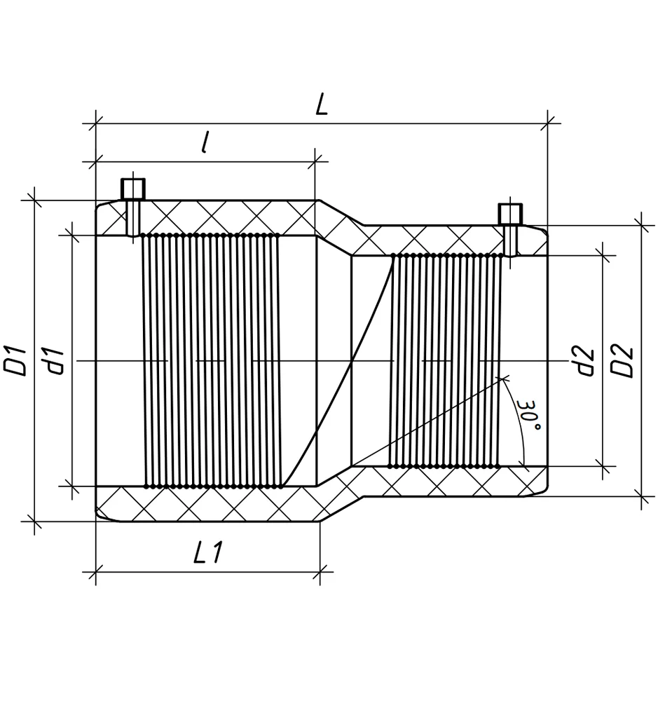 Переход электросварной редукционный PERTiX (PE-RT тип II) d 50х40 мм, SDR 6