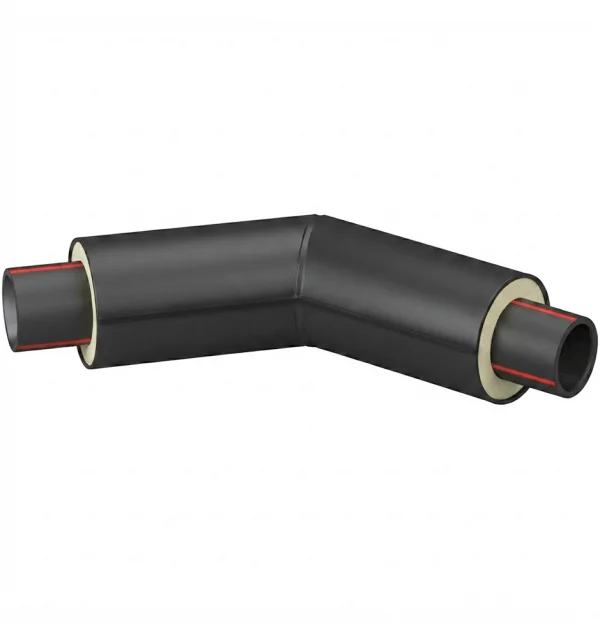 Отвод теплоизолированный 45° PERTiX (PE-RT тип II) ППУ-ПЭ d 110 мм, SDR 7,4