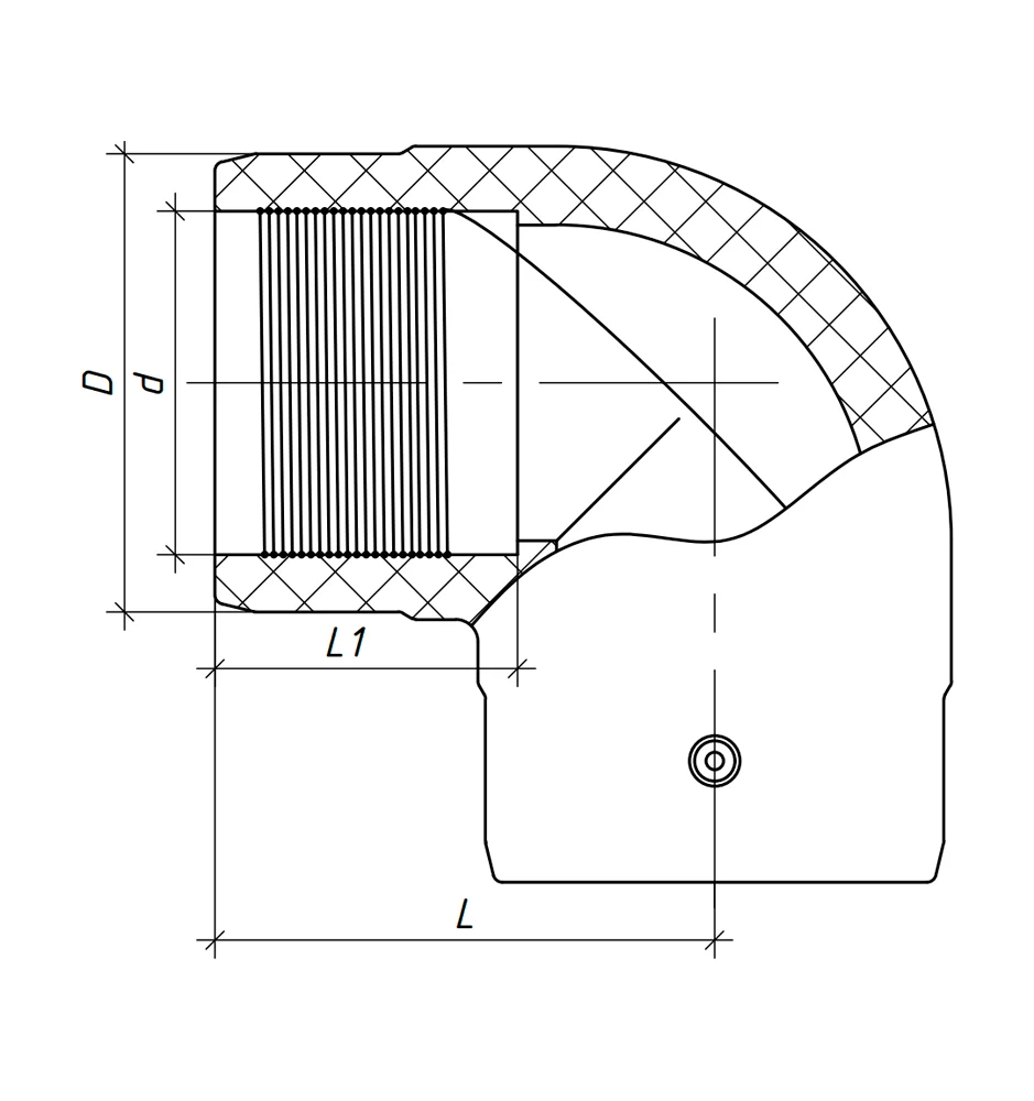 Отвод электросварной 90° PERTiX (PE-RT тип II) d 90 мм, SDR 11