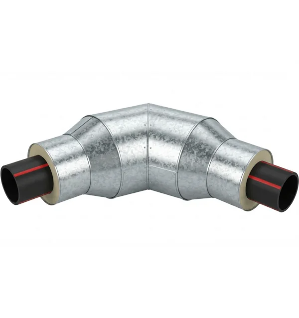 Отвод теплоизолированный 45° PERTiX (PE-RT тип II) ППУ-ОЦ+ d 110 мм, SDR 7,4